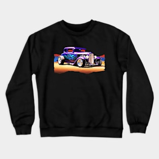 Classic Purple Hot Rod Coupe Custom Car Retro Style Hot Rod Vintage Custom Car Crewneck Sweatshirt